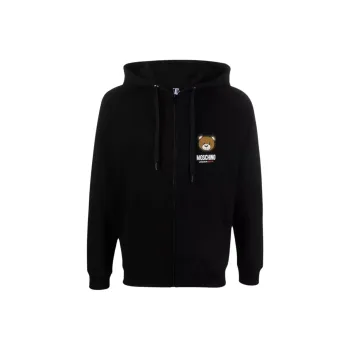 MOSCHINO Teddy Bear Patch Zipped Hoodie
