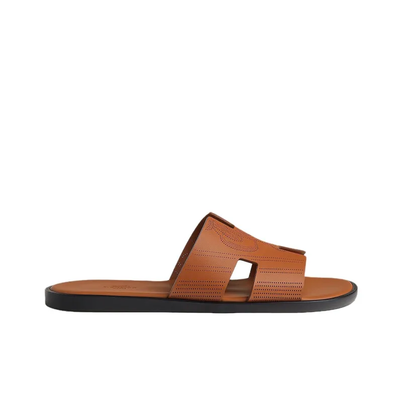 HERMES Izmir Slide Slippers Women's Brown-1