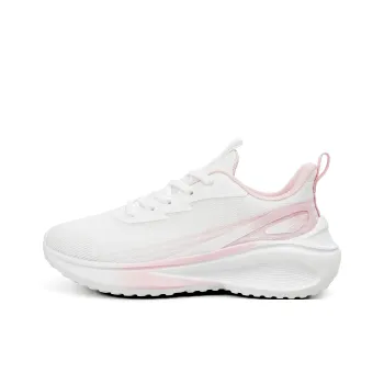 Warrior Cushioning, Abrasion Resistant, Moisture Wicking Low Top Casual Running Shoes Women's White Pink