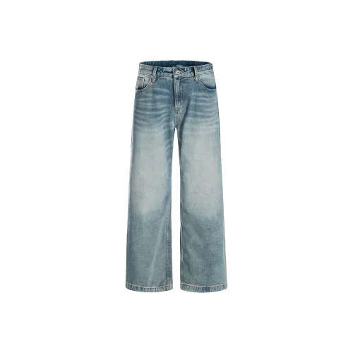 HEIYIXIANSHENG Jeans Unisex Light Blue