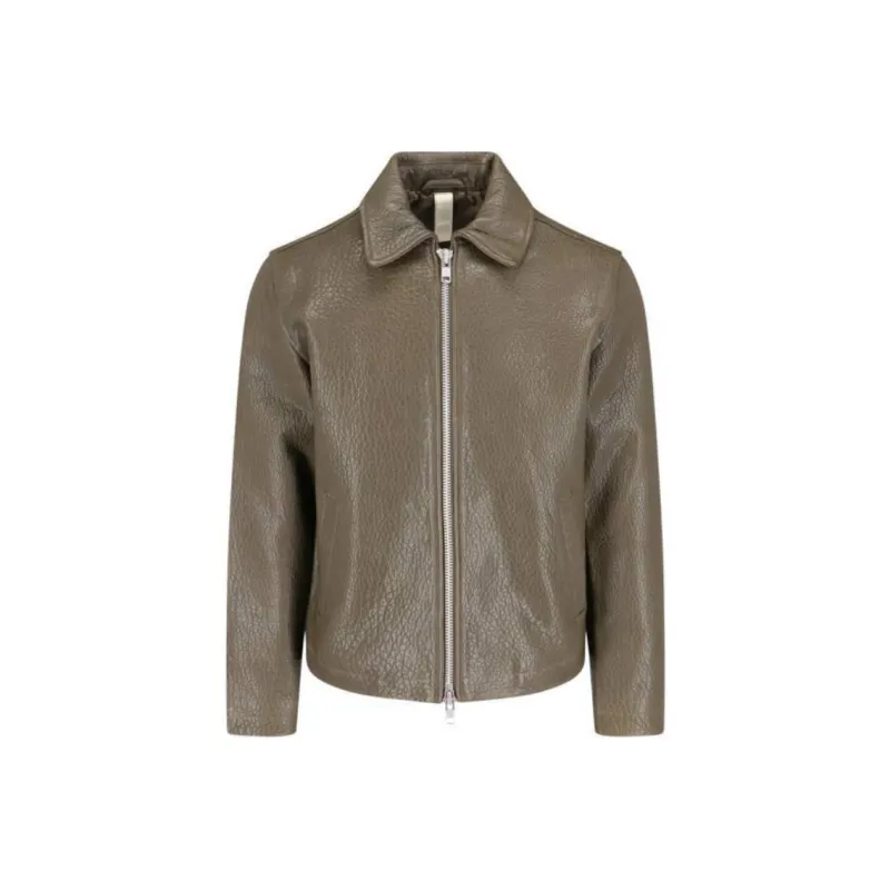 Sunflower Embossed Leather Jacket-0
