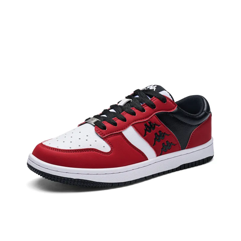 Kappa Anti Slip Wear Resistant Low Top Skateboard Shoes Unisex Red White-2