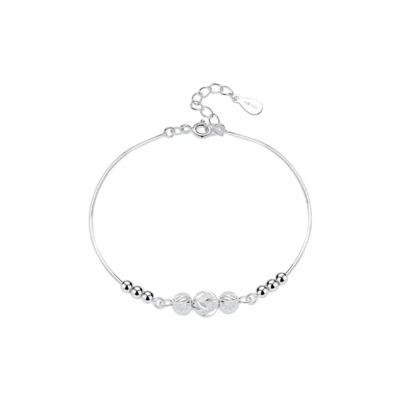 HAOYINFANG 990 Silver Bracelets Women's-0