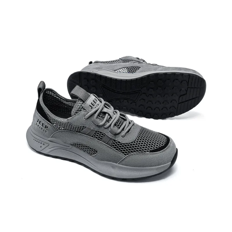 JEEP SPIRIT Black Myth Slip Resistant, Abrasion Resistant, Breathable Low Top Casual Shoes Men's Gray-5