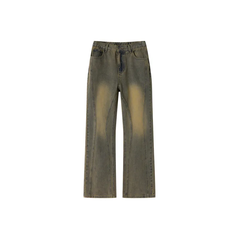 PAINT STAIN Jeans Unisex Yellow Mud-12