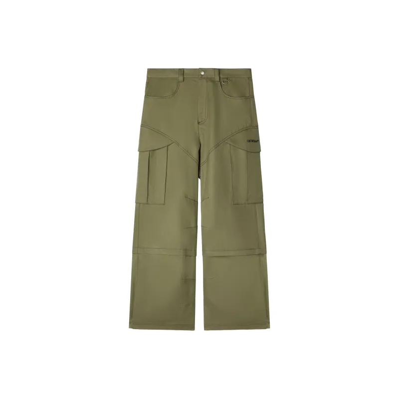 OFF WHITE Logo Embroidered Straight Leg Pants-0