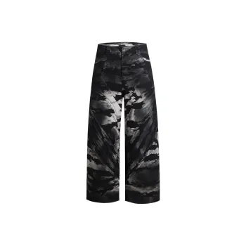 DND4DES Cargo Pants Unisex Black White Camouflage