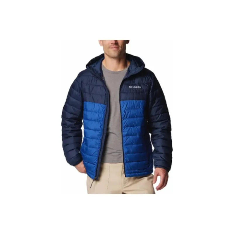 Columbia Powder Lite 2 Columbia Mens Blue Hooded Jacket Jackets Coats Men's Mountain Blue-0