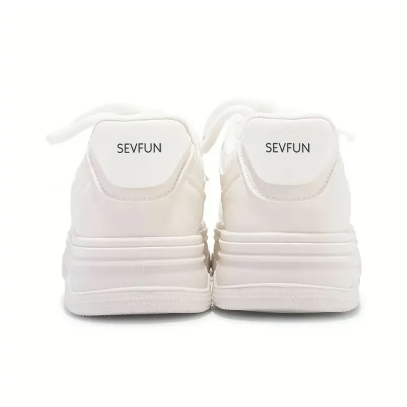 7 SEVFUN Low Top Skateboard Shoes Women's Beige-5