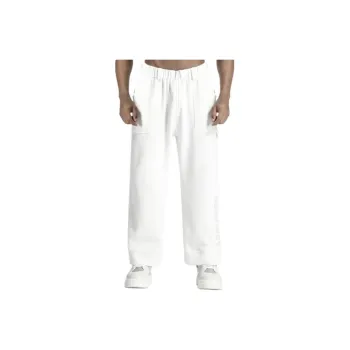 NORVINCY Warm Breathable Elastic Waistband Solid Color Casual Pants Unisex