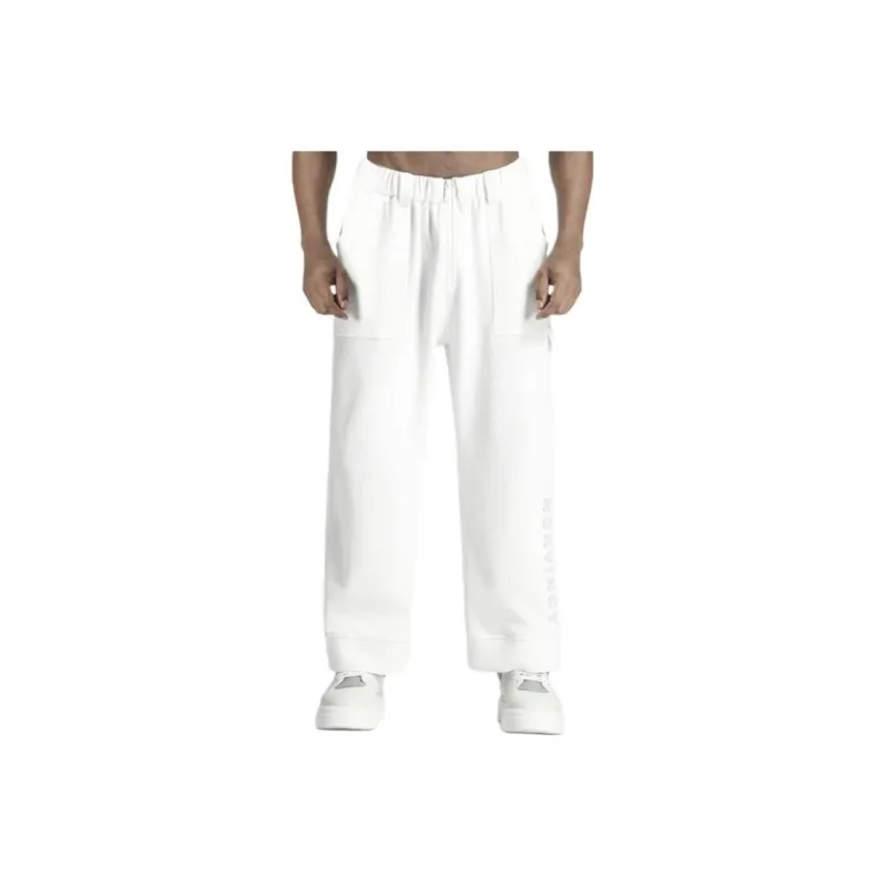 NORVINCY Warm Breathable Elastic Waistband Solid Color Casual Pants Unisex-8
