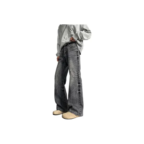 WARNING LIGHT Jeans Unisex Black Gray Color