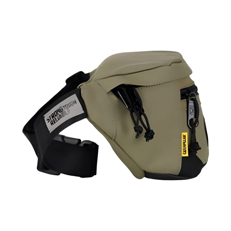 CAT PU Sling Bags, Crossbody Bag, Fanny Pack Unisex Black/Light Khaki/Olive Green-7