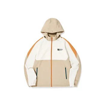 QIAODAN Trench Coat Men's Wheat Brown/Cream White