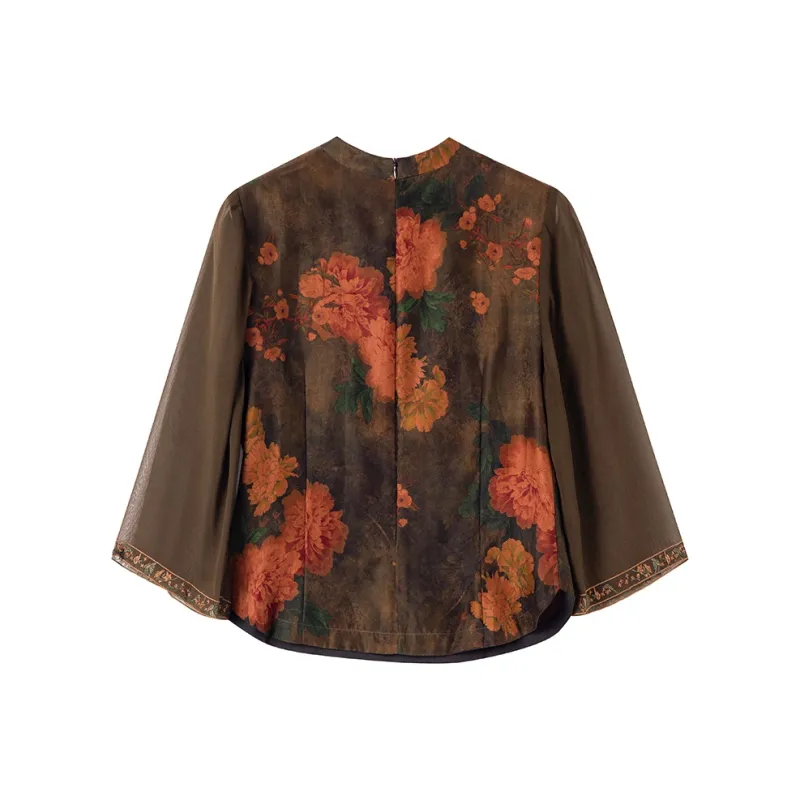 Yi Mengyuan Long Sleeved Silk Shirt Women's Multicolor-1