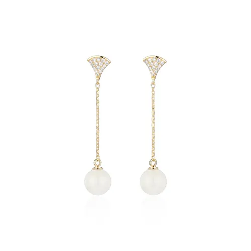 Yarondi Earrings Pale Greenish White Jade Women's