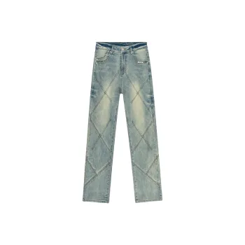 XINYINSU Jeans Unisex Yellow Mud