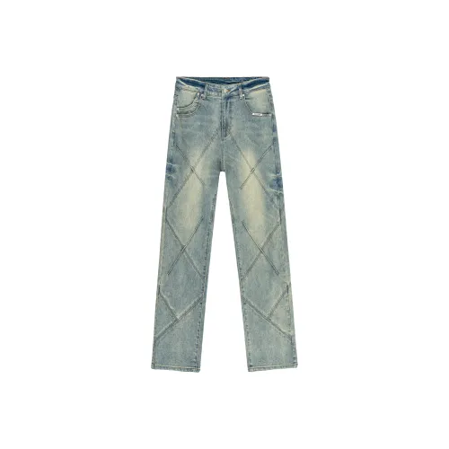 XINYINSU Jeans Unisex Yellow Mud