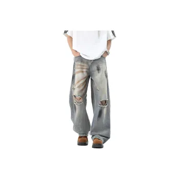 SWAMP AREA Jeans Unisex Vintage Blue