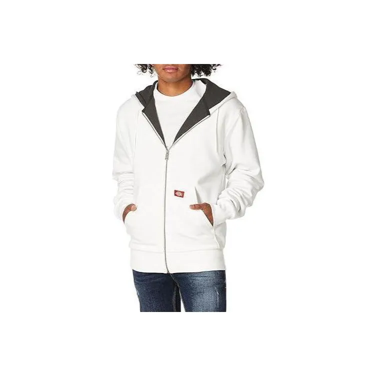 Dickies Thermal Lined Fleece Zip Hoodie Jackets Coats Men's White-0
