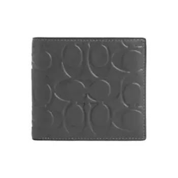 COACH Coin Wallet Cow Leather Wallet Mini Men's Gray