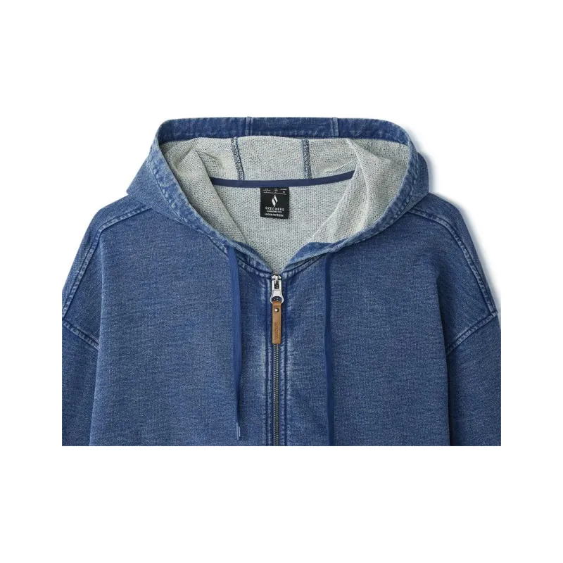Skechers Jacket Unisex Denim Tie Dye Blue-3