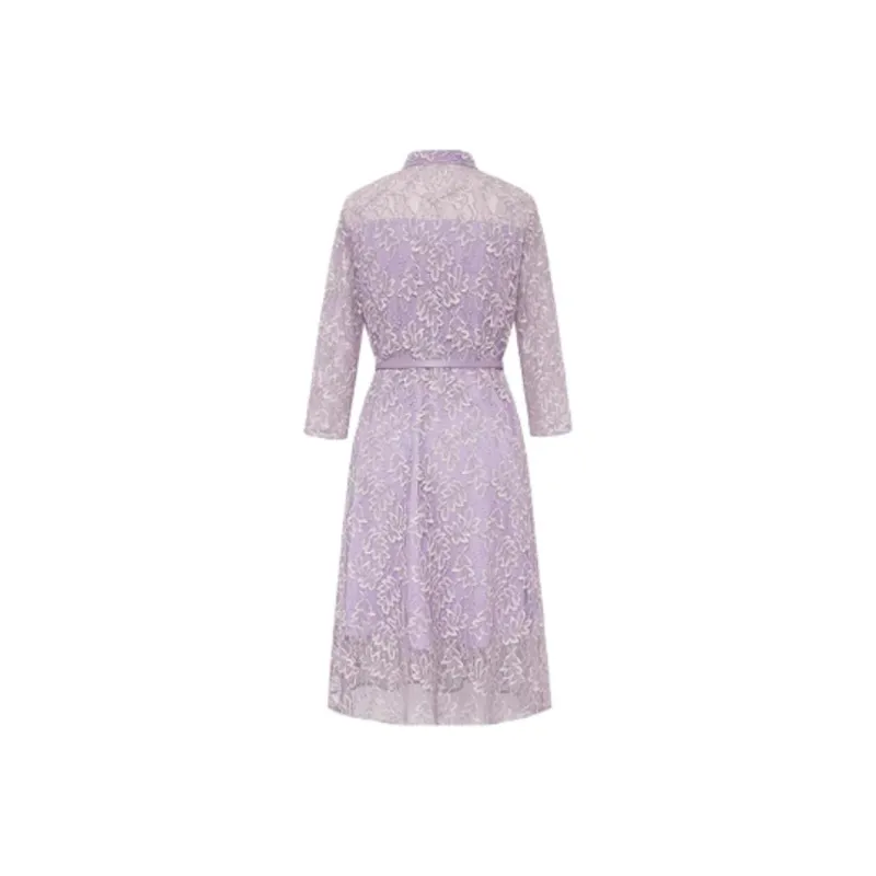 BBLLUUEE Short Sleeved Dress Women's Mist Purple-1