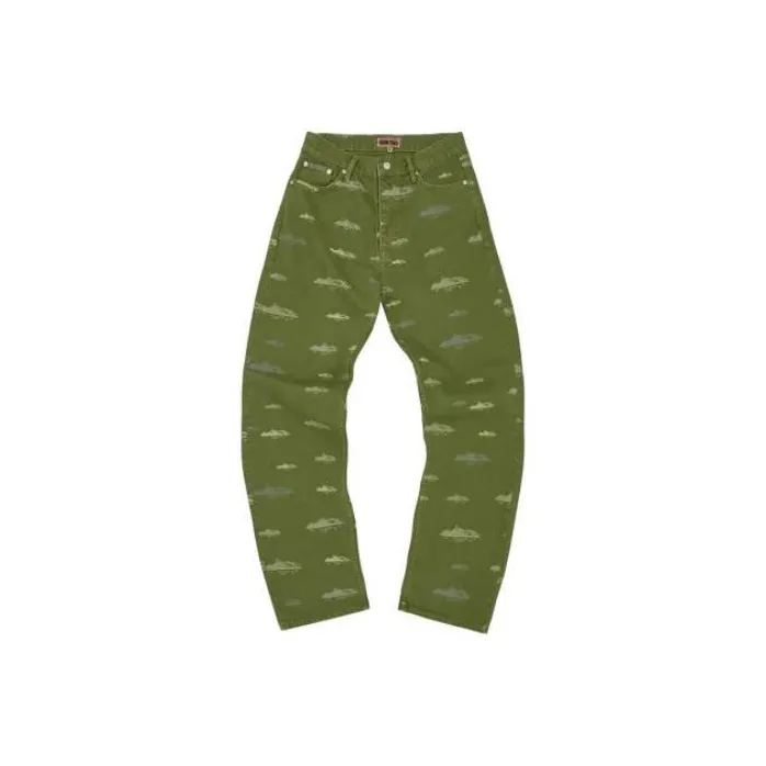 Corteiz Alcatraz Pattern Denim Jeans-0