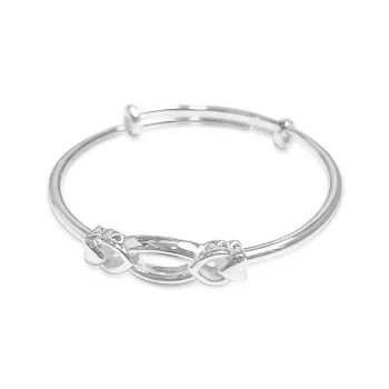 HAOYINFANG 999 Fine Silver Bangles Women's