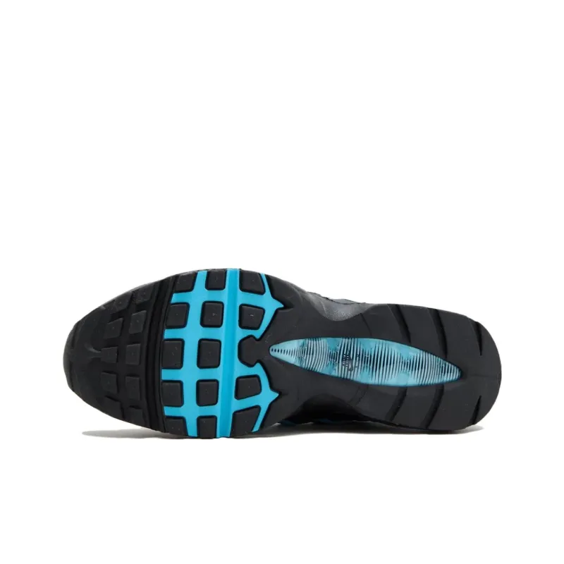 Nike Air Max 95 Anti Slip Wear Resistant Low Top Running Shoes Unisex Black Blue-4