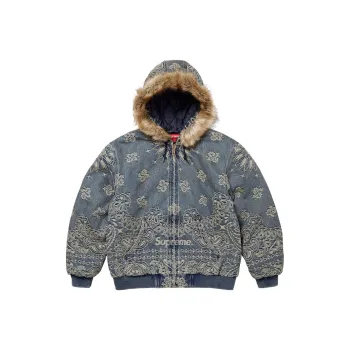Supreme Bandana Jacquard Denim Hooded Work Jacket