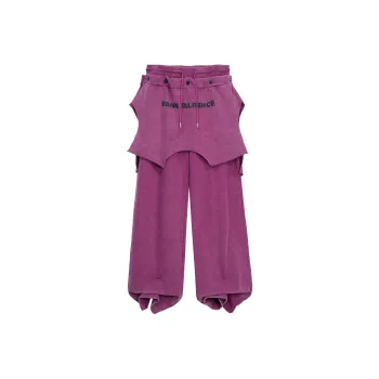 VANN VALRENCÉ Knitted Sweatpants Unisex Berry Purple