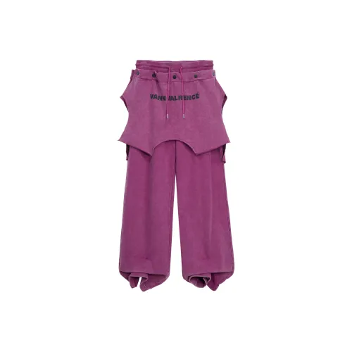 VANN VALRENCÉ Knitted Sweatpants Unisex Berry Purple