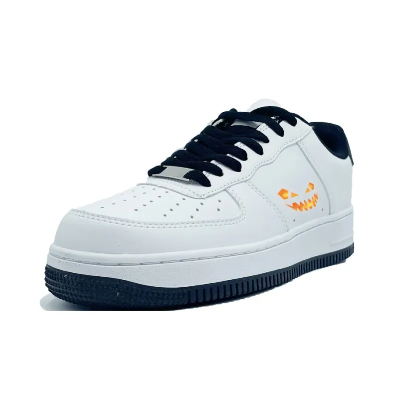 PAIN OR PLEASURE Slip Resistant Low Top Skateboard Shoes Unisex Black White-2