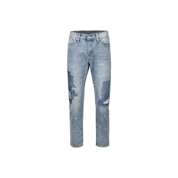 PAINT STAIN Jeans Unisex Blue