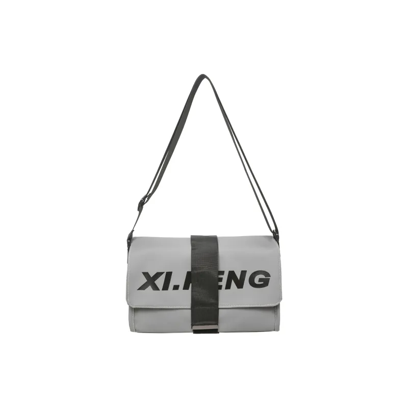 Yalu Nylon Fabric Shoulder Bag, Crossbody Bag Unisex Ecru/Gray/Black/Orange Red/Khaki/Neon Green-1
