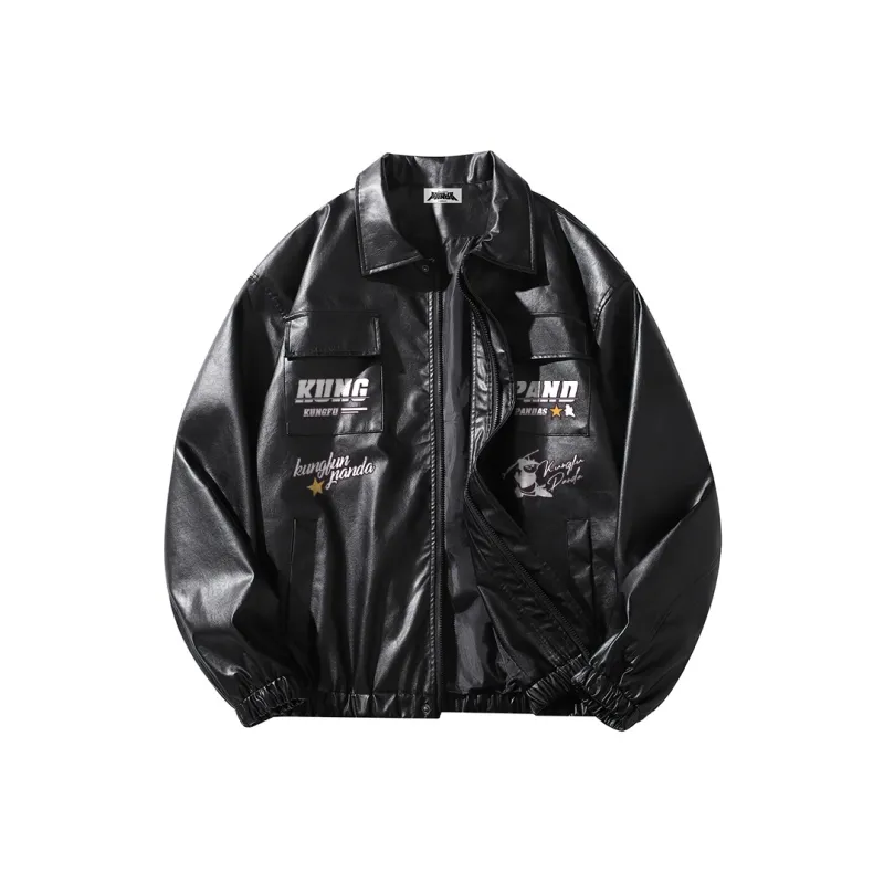 Kung Fu Panda Leather Jacket Unisex-0