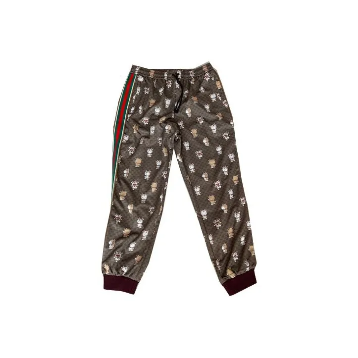 GUCCI Knitted Sports Pants Men's Brown-0