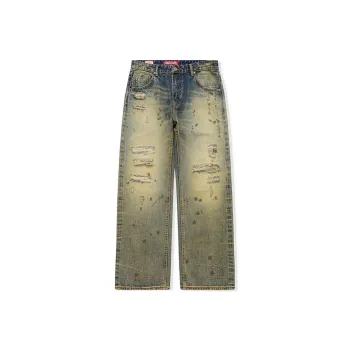 DABAISHA Jeans Men's Vintage Yellow