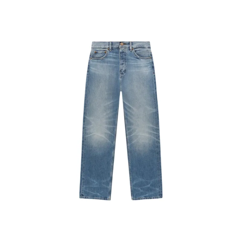 Fear Of God Essentials Knee Whiskering Effect Straight legged Jeans-0