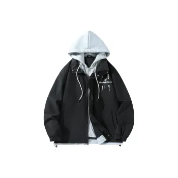 Paddy Julia Jackets Coats Unisex Black+Light Heather Gray