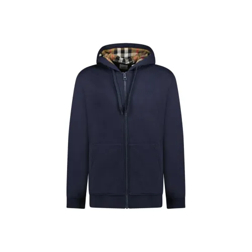 Burberry Hove Check Embroidery Logo Zip Hoodie