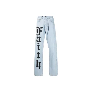 Faith Connexion Logo-print Loose Straight-leg Jeans
