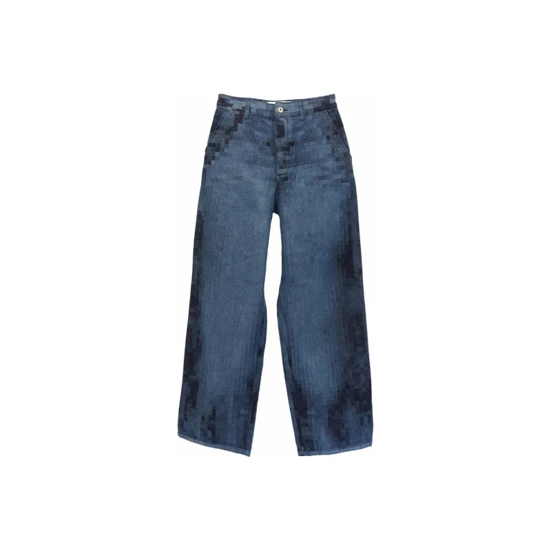LOEWE Pixelated Baggy Jeans-0