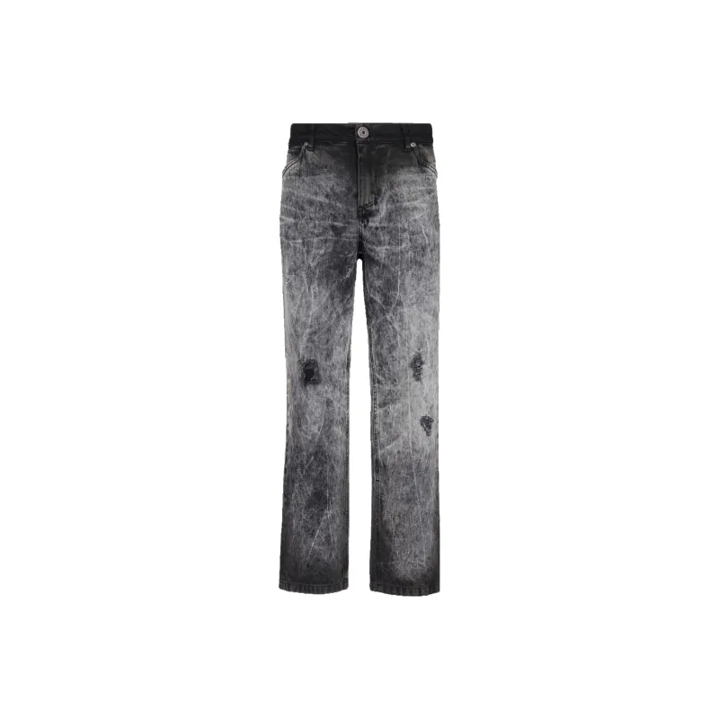 BALMAIN Straight Washed Effect Leg Jeans-0