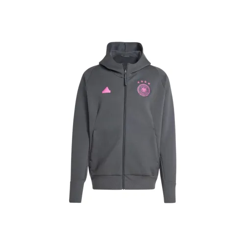 Adidas Germany Travel Full Zip Hoodie Jackets Coats Men's Carbon Black