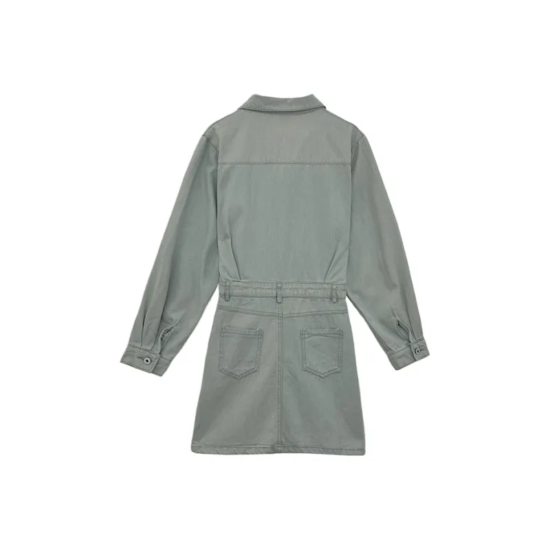 Icicofficial Long Sleeved Dress Women's Blue-1