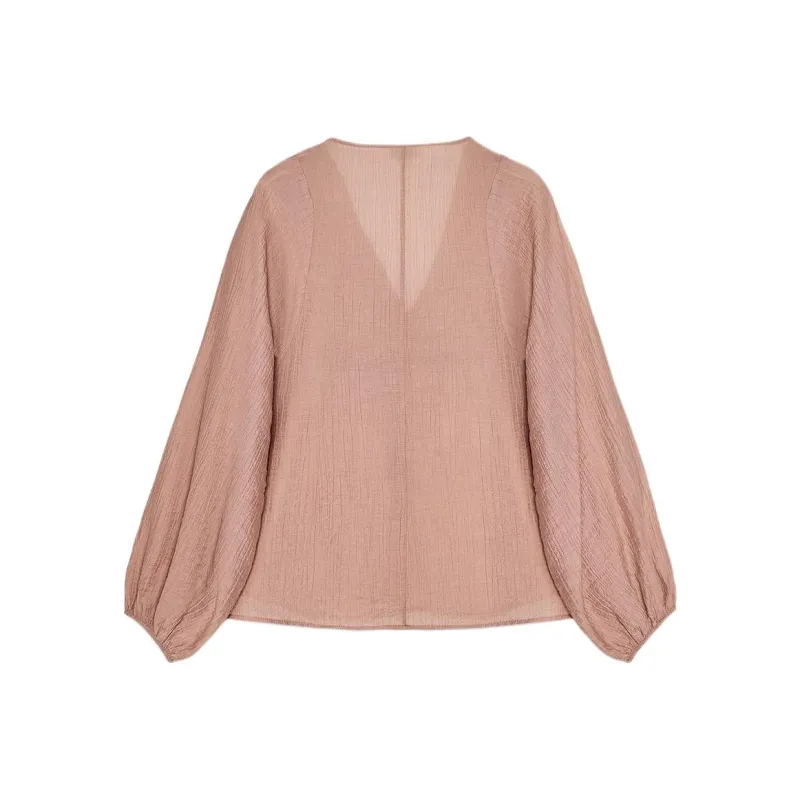 ZARA Shirt Women's Light Peach Pink-1