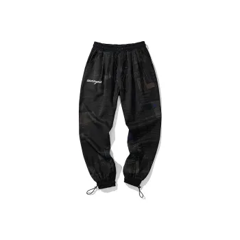 SANSYAS Loose Fit Elastic Cuff Casual Pants Unisex Black