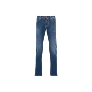 JACOB COHEN Nick Logo Embroidered Slim Fit Jeans